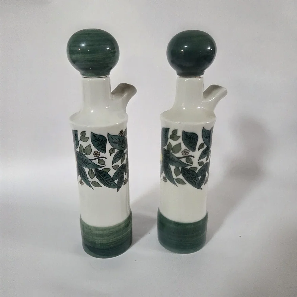 Vintage OPM Porcelain Goebel Oil‎ & Vinegar Cruets w/Lemons